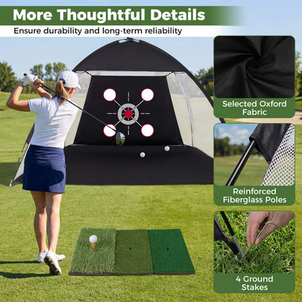 Golf Practice Net 314 x 179 x 199 cm with Tri-Turf Mat