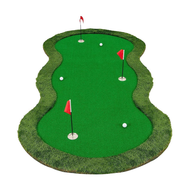 Mata do puttingu do golfa 300x150 cm, 3 otwory, do użytku wewnątrz i na zewnątrz