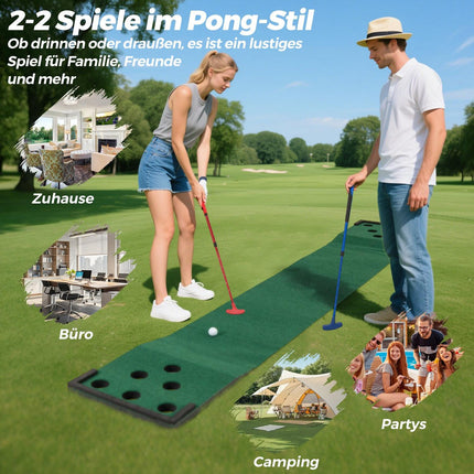 Golf Putting Mat Set – Adjustable Putters, 6 Balls, 12 Covers