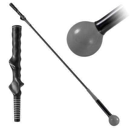 Golf Swing Trainer Aid, 120cm, Weighted Head, Gray