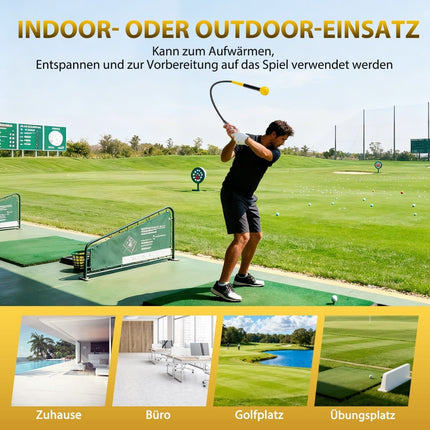 Golf Swing Trainer with Weighted Head, 120cm, Yellow