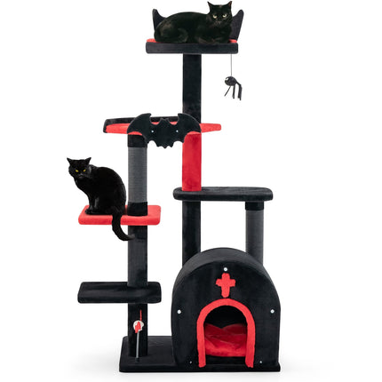 Gothic Cat Tree, 134 cm, Platforms & Scratching Posts