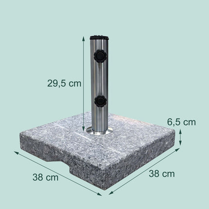 Granite Parasol Base, 24kg – Square, Grey