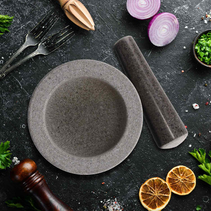 Granite mortar with impact