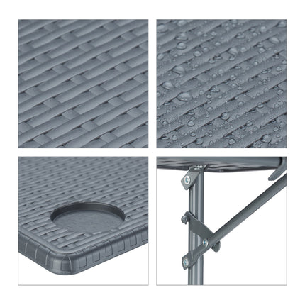 Gray Balcony Hanging Table Foldable