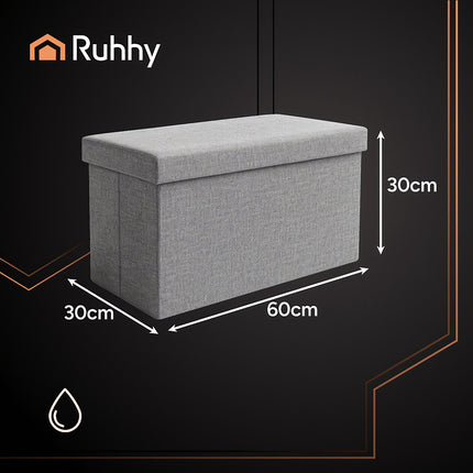 Gray Fabric Pouf, 60x30x30 cm