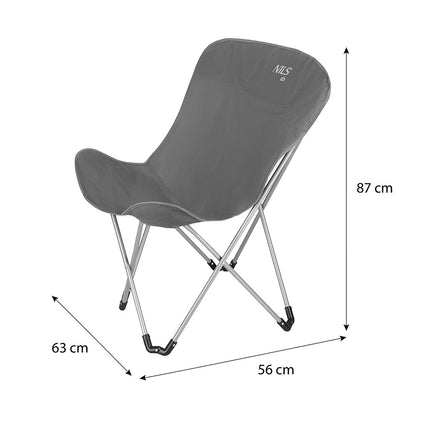 Gray Folding Camping Chair, Lightweight, Portable