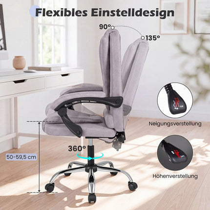 Gray High Back Executive Chair with Adjustable Armrests
