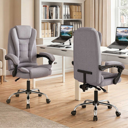 Gray High Back Executive Chair with Adjustable Armrests