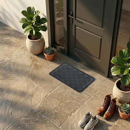 Gray Polypropylene Doormat, 60 x 40 cm, Non-Slip