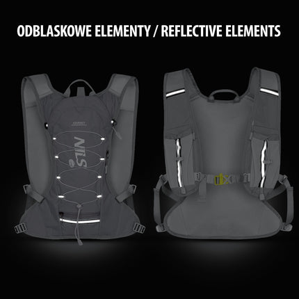 Gray Running Backpack, Lightweight, Adjustable Straps
