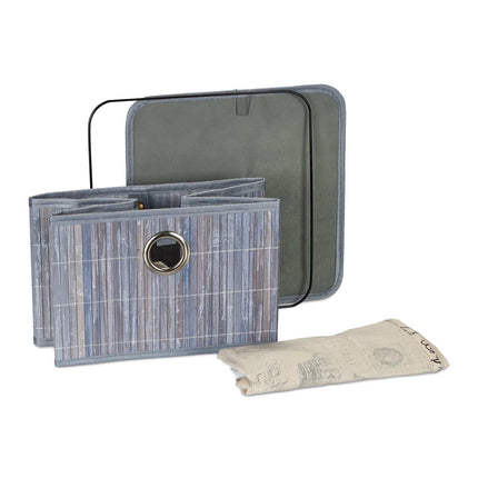 Gray bamboo storage basket