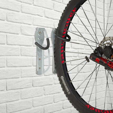 Gray bike holder wall set of 2