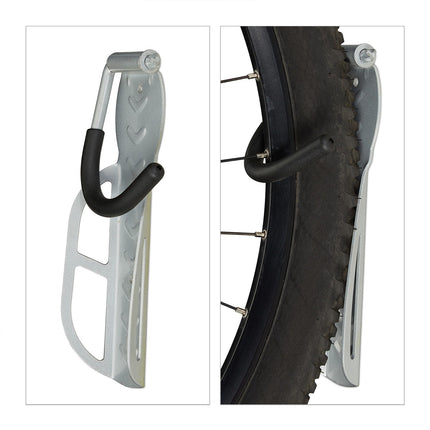 Gray bike holder wall set of 2