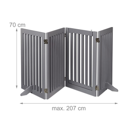 Gray security gate with door 70 cm