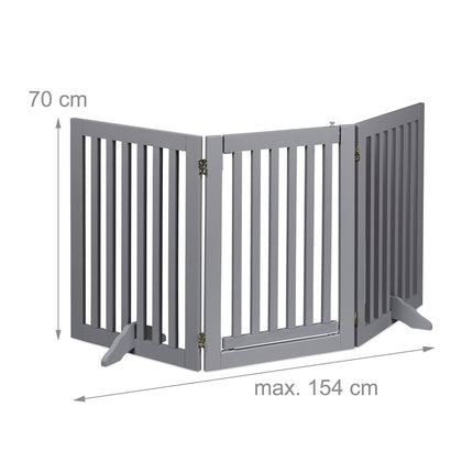 Gray security gate with door 70 cm