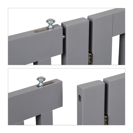 Gray security gate with door 70 cm