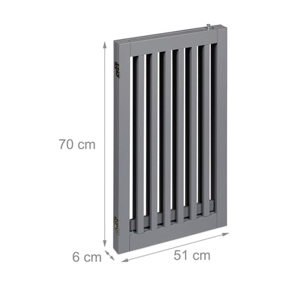 Gray security gate with door 70 cm