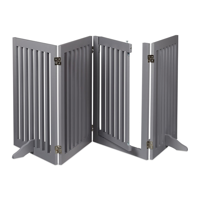 Gray security gate with door 70 cm