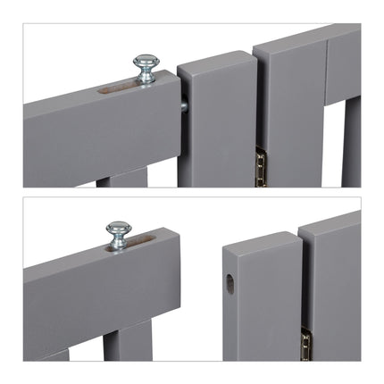 Gray security gate with door 92 cm