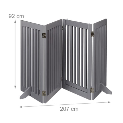 Gray security gate with door 92 cm