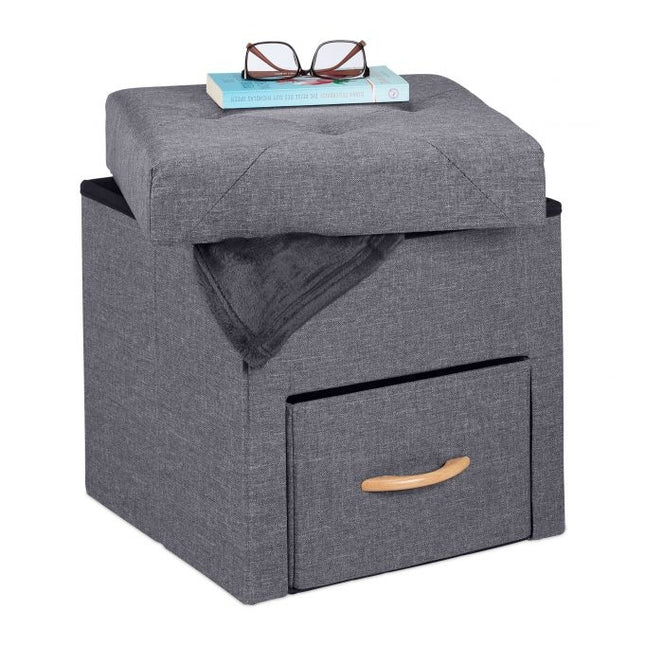 Gray stool with storage space