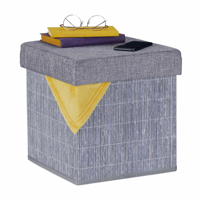 Gray stool with storage space