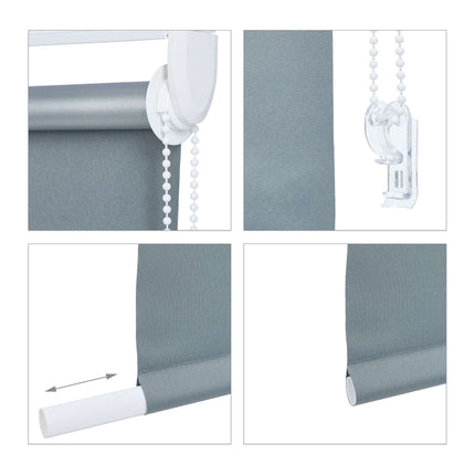 Gray thermal roller blind 220 cm long