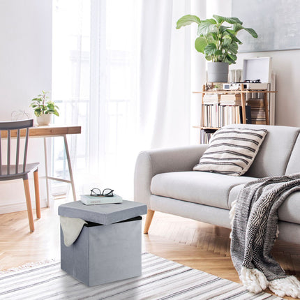 Gray velvet stool