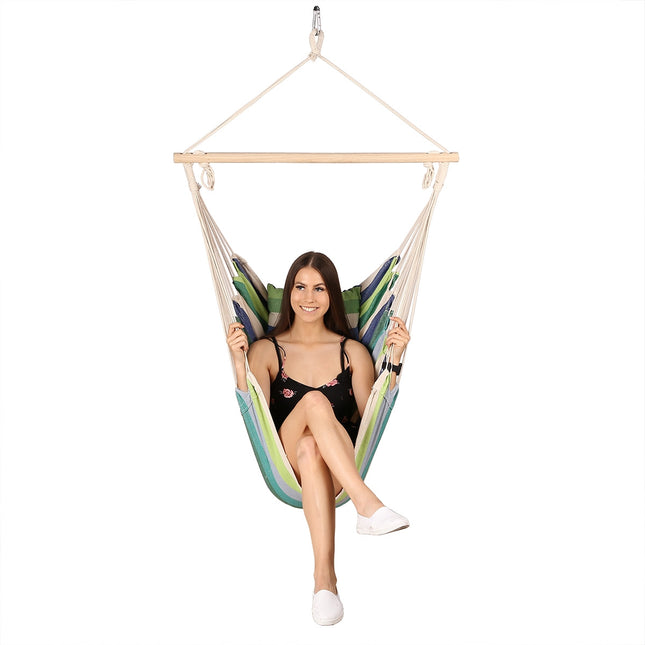 Green Brazilian Hammock Chair, Outdoor Hanging Seat
