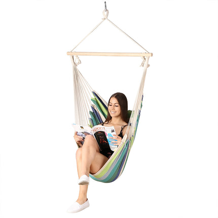 Green Brazilian Hammock Chair, Outdoor Hanging Seat