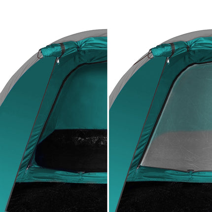 Green Camping Tent for Hikers, 2-Person Capacity