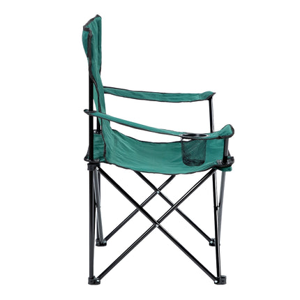 Green Folding Camping Chair with Cup Holder