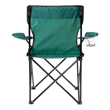 Green Folding Camping Chair with Cup Holder