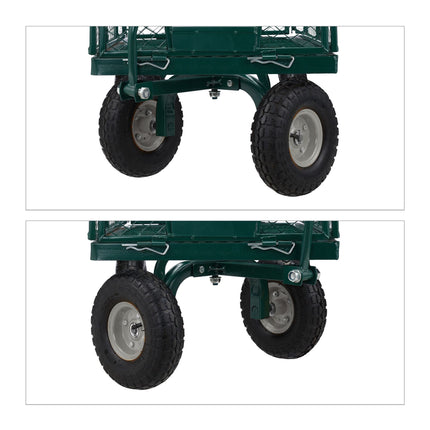 Green Heavy-Duty Cart with Folding Sides