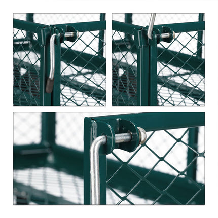 Green Heavy-Duty Cart with Folding Sides