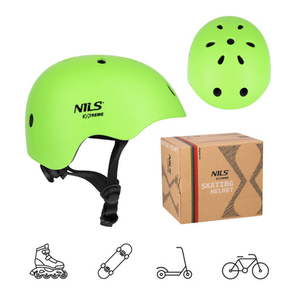 Green Helmet for Skating, S (52-56cm), Lightweight