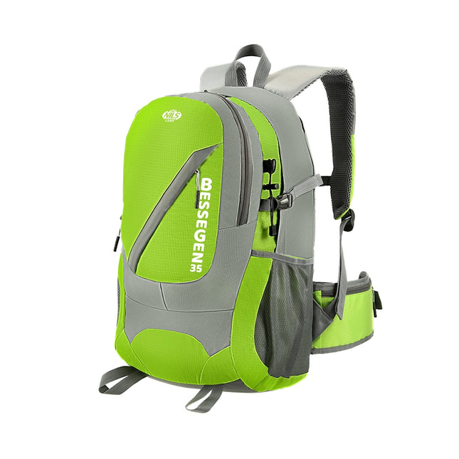Groene wandelrugzak, 35L inhoud, lichtgewicht