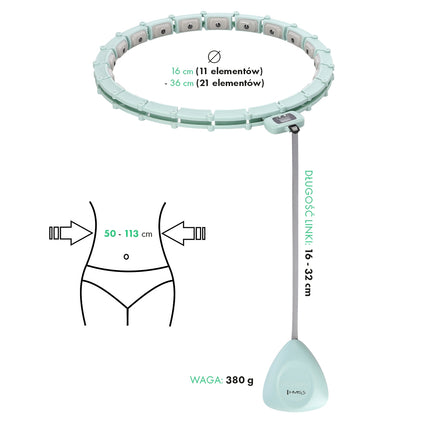 Green Magnetic Weighted Hula Hoop with Counter