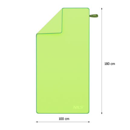 Green Microfibre Towel, 180x100 cm