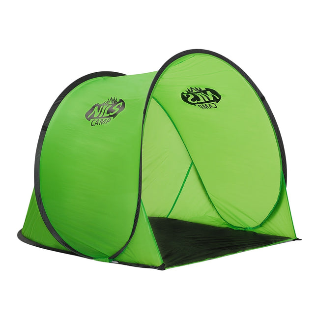 Groene pop-up strandtent, UV-bescherming, eenvoudig op te zetten