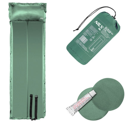Green Self-Inflating Camping Mat, Compact & Lightweight