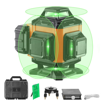 Green Self-Leveling Laser Level, 4x360, Type-C Rechargeable