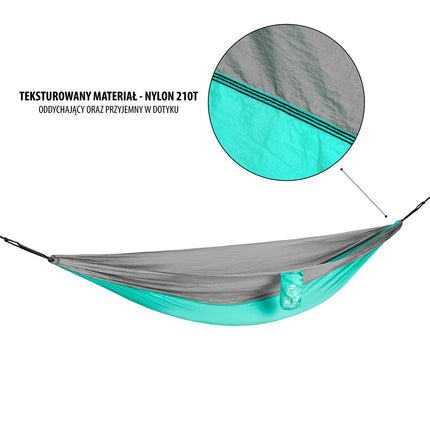 Green Tourist Hammock, Lightweight, Portable Design