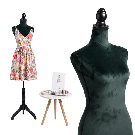 Green Velvet Dress Form 36/38 – Adjustable Mannequin