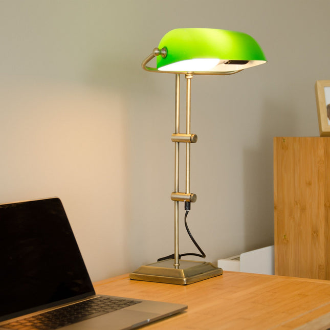 Green banker lamp