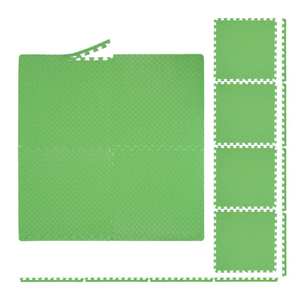 Green floor protection mat in set of 8