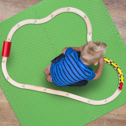 Green floor protection mat in set of 8