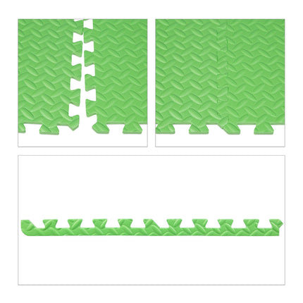 Green floor protection mat in set of 8