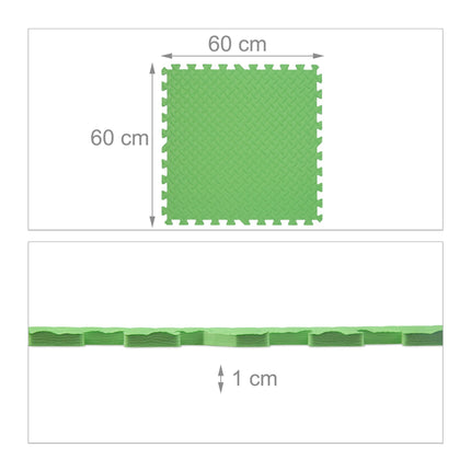 Green floor protection mat in set of 8